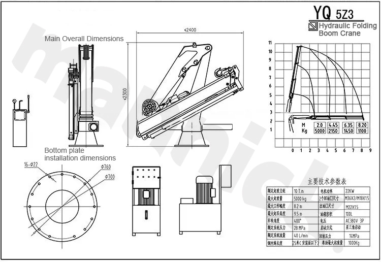 3 Ton Folding Boom Marine Crane 3 Ton Folding Boom Marine Crane