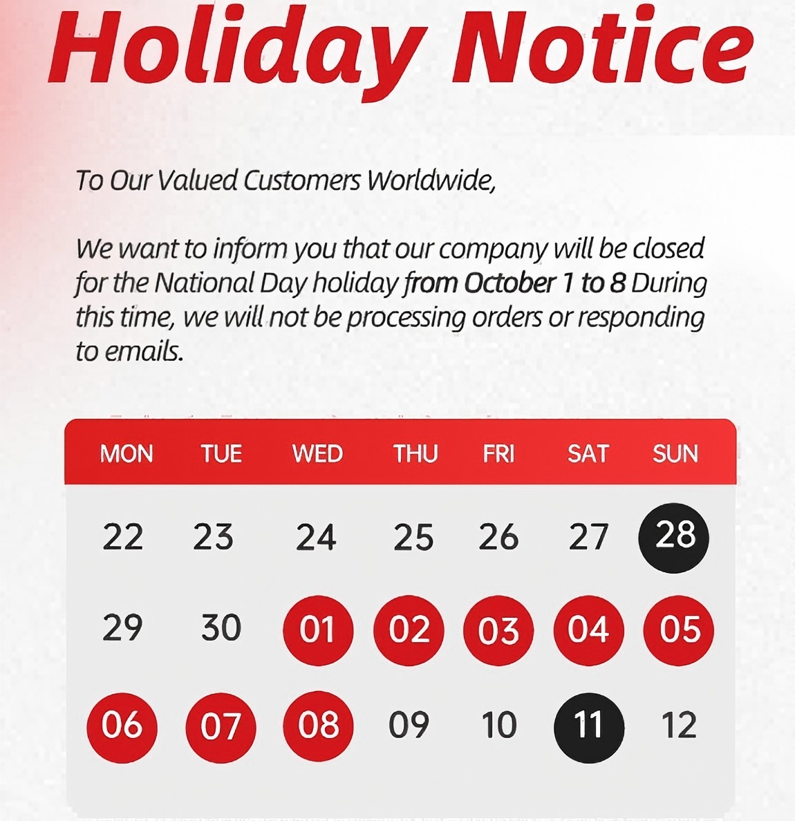 National Holiday 2025