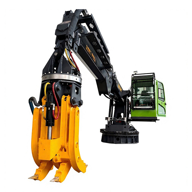 >6m telescopic boom stationary grab crane